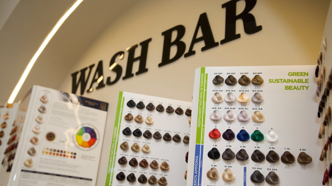 Hair coloring and wash bar station
